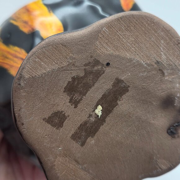 VTG Canadian Pottery Evangeline Pitcher Jug Drip Glaze Orange Brown Black MCM - Picture 9 of 13